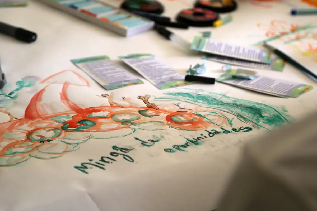 participant in drawing workshop at Documenta festival, Germany