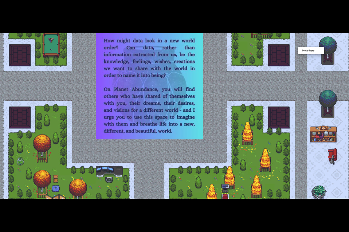 screengrab from video game on feminist approaches to data